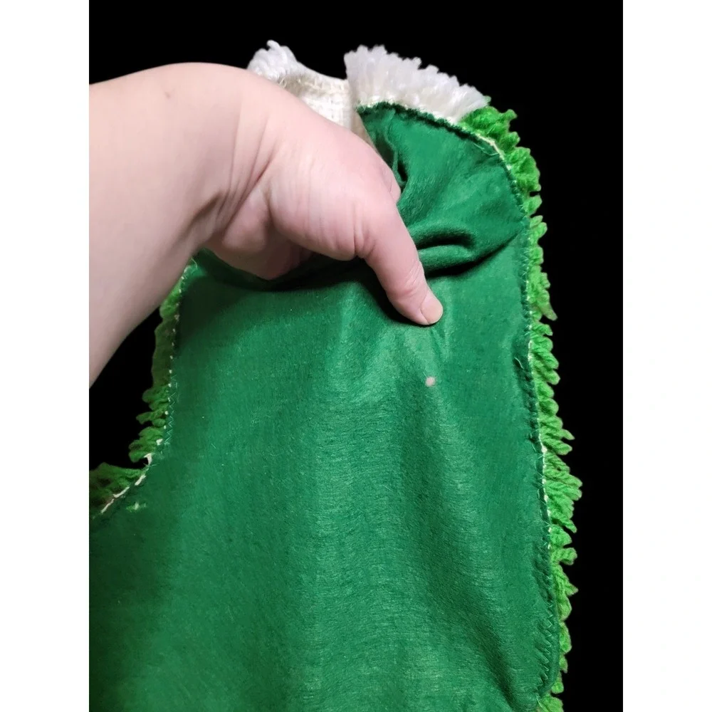 Vintage Latch Hook Santa Stocking Felt